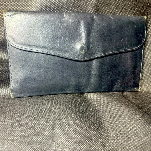 Yves Saint Laurent Clutch Vintage Lambskin Silk Lined Monogram 70s Rare YSL - Picture 3 of 12